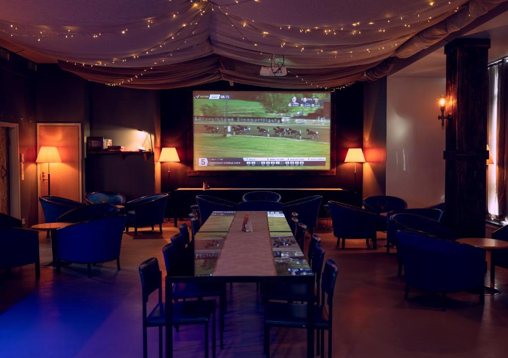 TV a/nebo společenská místnost v ubytování Hotel Metsähirvas