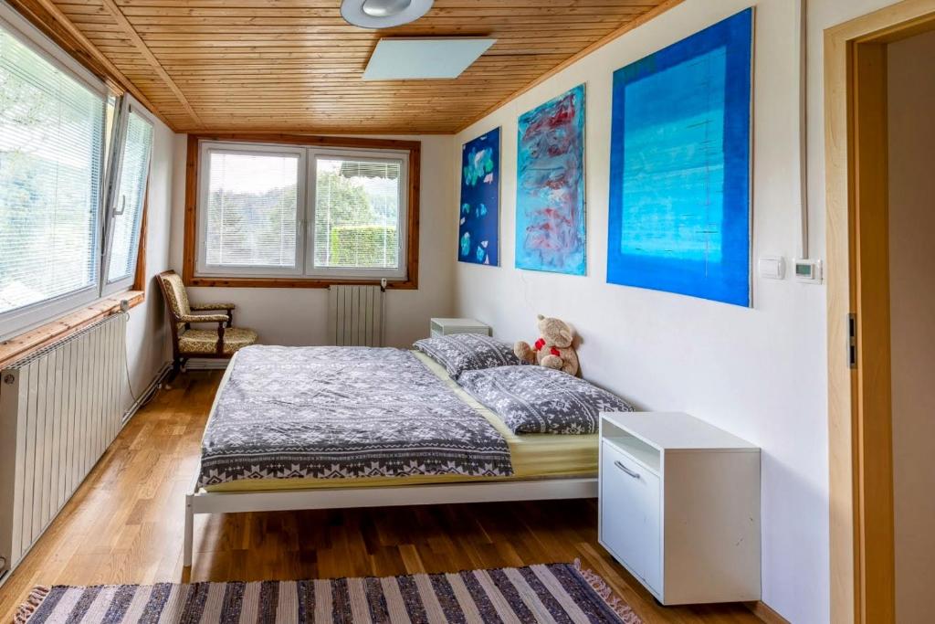 Postel nebo postele na pokoji v ubytování Art in Waldfrieden