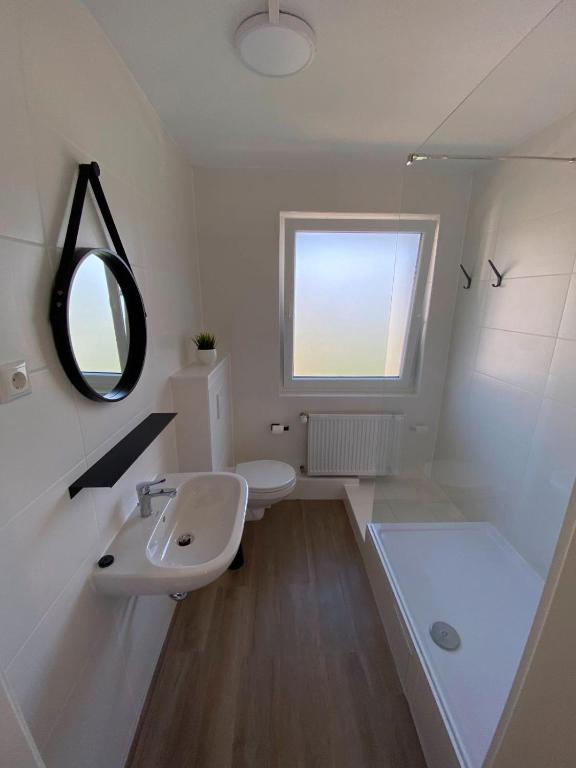 Koupelna v ubytování Apartmenthaus Selbitz