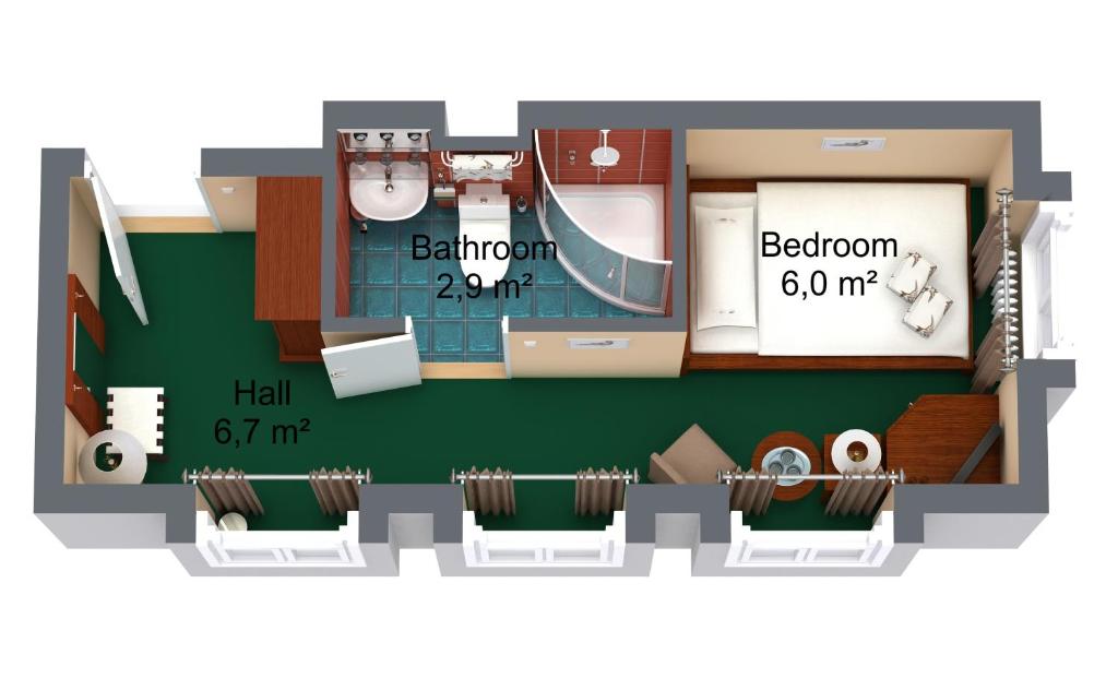 Půdorys ubytování Hotel William