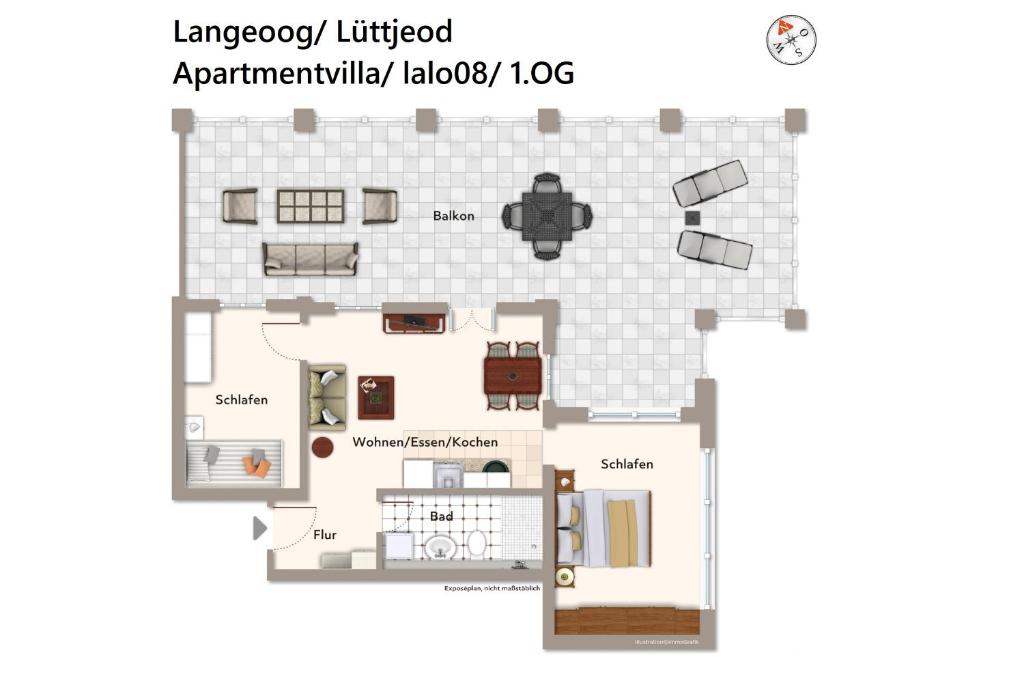 Půdorys ubytování Lüttjeod Apartmentvilla Lüttjeod Apartmentvilla 08