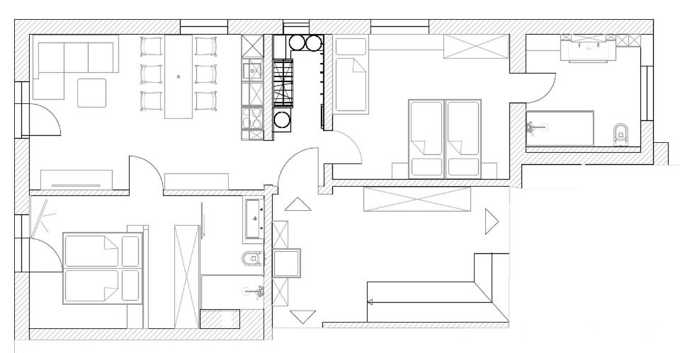 a drawing of a floor plan of a house at Haus Rätikon in Brand