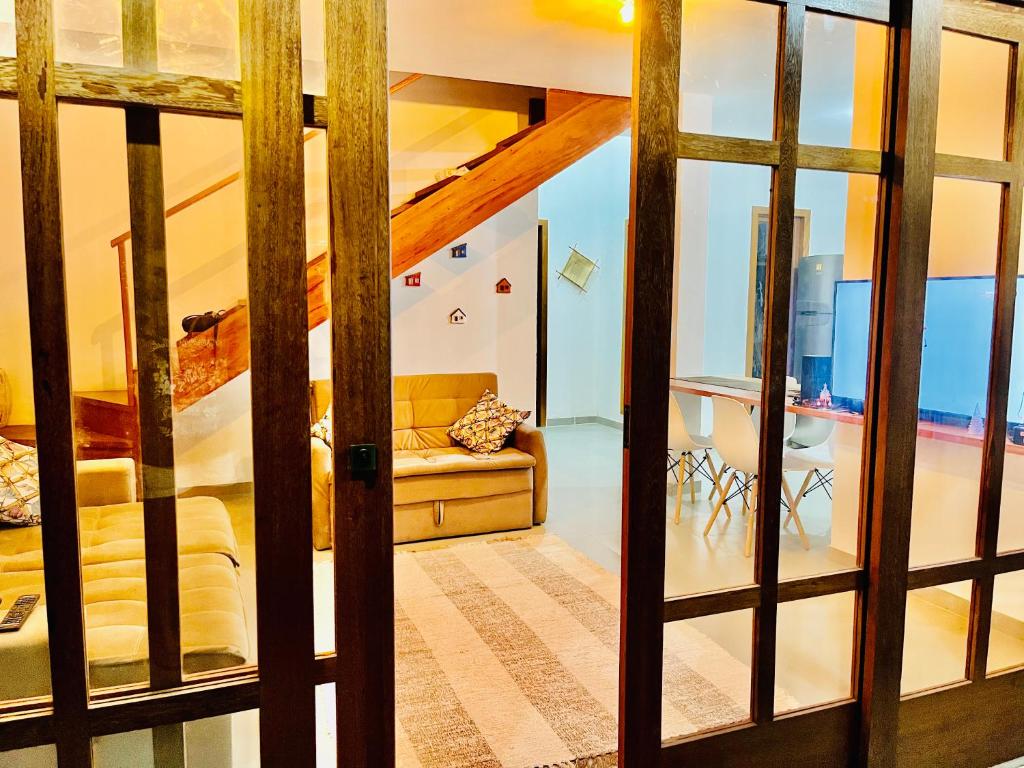 Postel nebo postele na pokoji v ubytování Casa com quintal