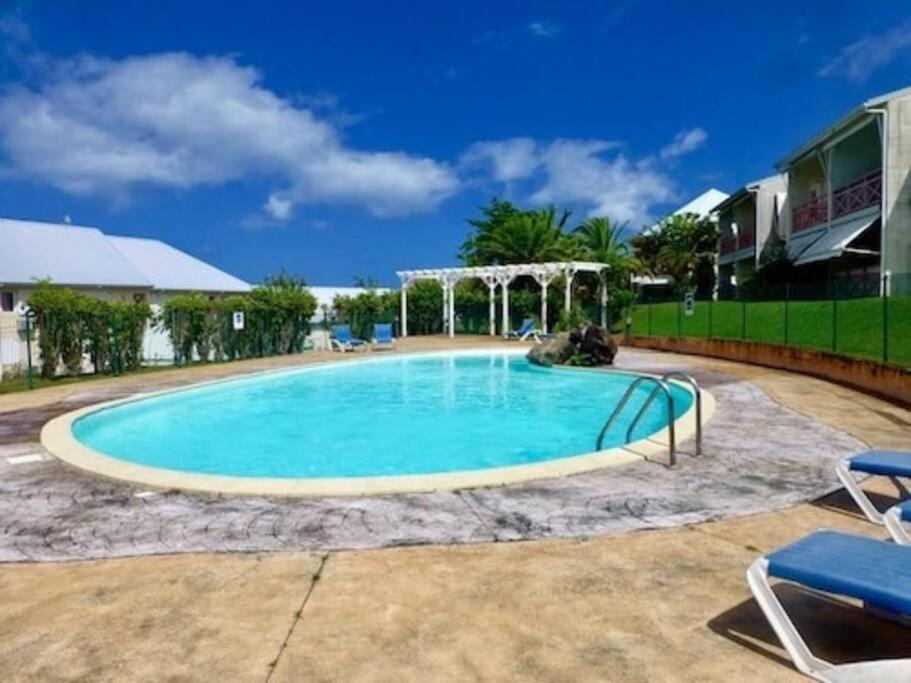 ein großer Pool im Hof in der Unterkunft La Fleur des Caraïbes in Saint-Claude