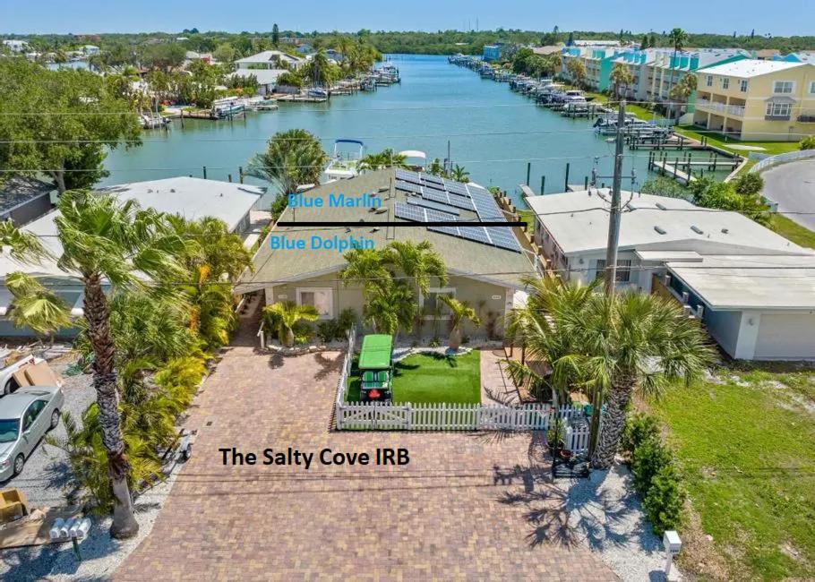 an aerial view of the salty cove inn with a marina at The Salty Cove IRB in Clearwater Beach