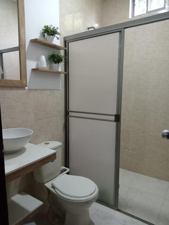 Koupelna v ubytování zara's apartamento en coveñas
