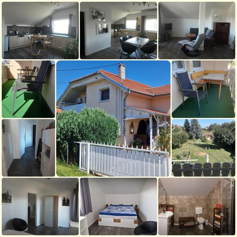 a collage of photos of a house at Appartement Andrea in Galambok