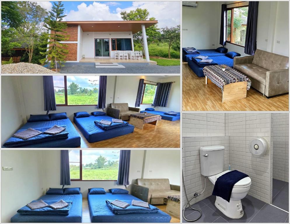 Postel nebo postele na pokoji v ubytování HomDoiIntr Farmstay ฮ่อมดอยอินทร์ ฟาร์มสเตย์