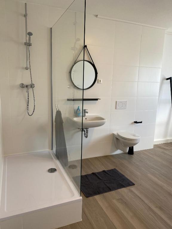 Koupelna v ubytování Apartmenthaus Selbitz