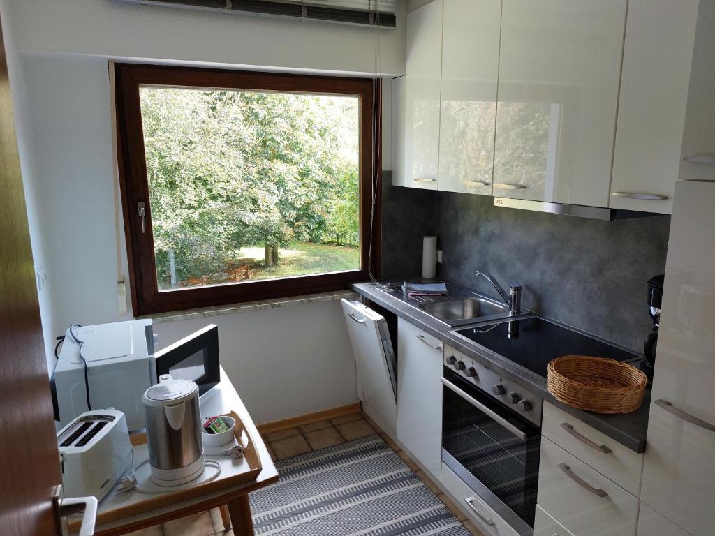 Kuchyň nebo kuchyňský kout v ubytování Gut Kallerbend