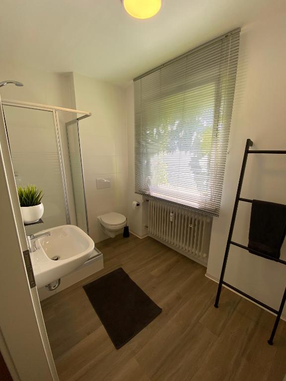 Koupelna v ubytování Apartmenthaus Selbitz