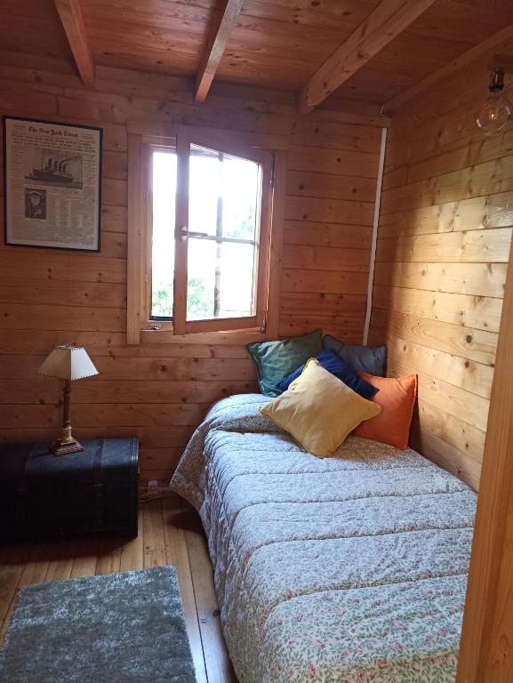 Postel nebo postele na pokoji v ubytování Cabana Monte do Castro