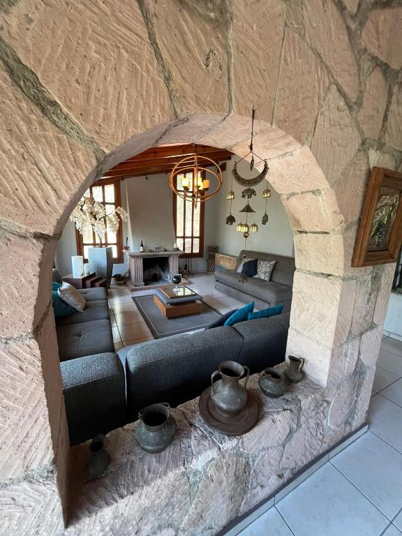 Posezení v ubytování CABAÑA EN MAZAMITLA