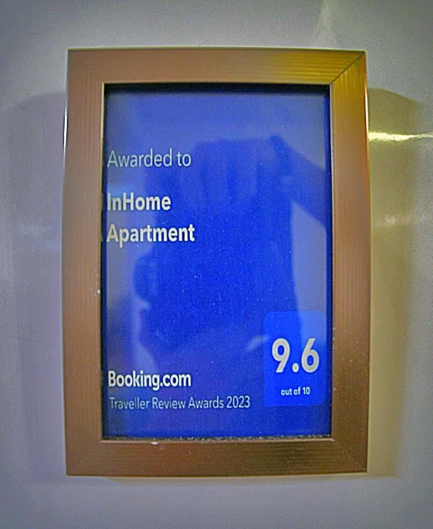 Certifikát, hodnocení, plakát nebo jiný dokument vystavený v ubytování InHome Apartment