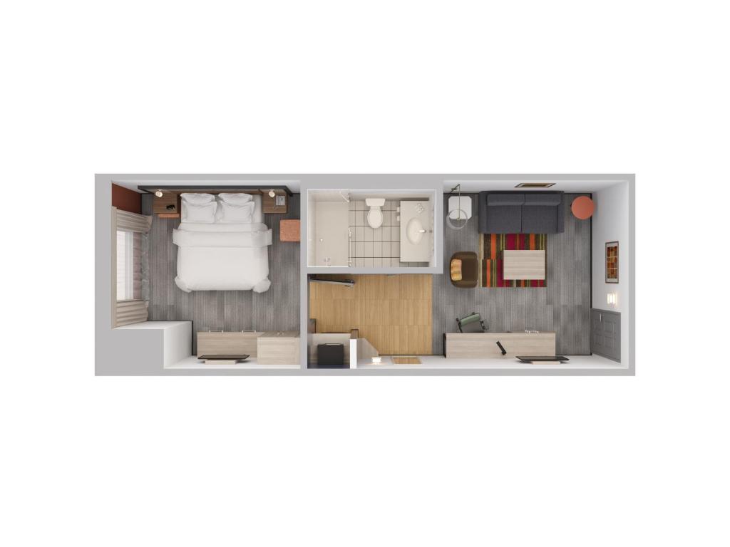 a rendering of a floor plan of a house at Holiday Inn Express & Suites S Lake Buena Vista by IHG in Kissimmee