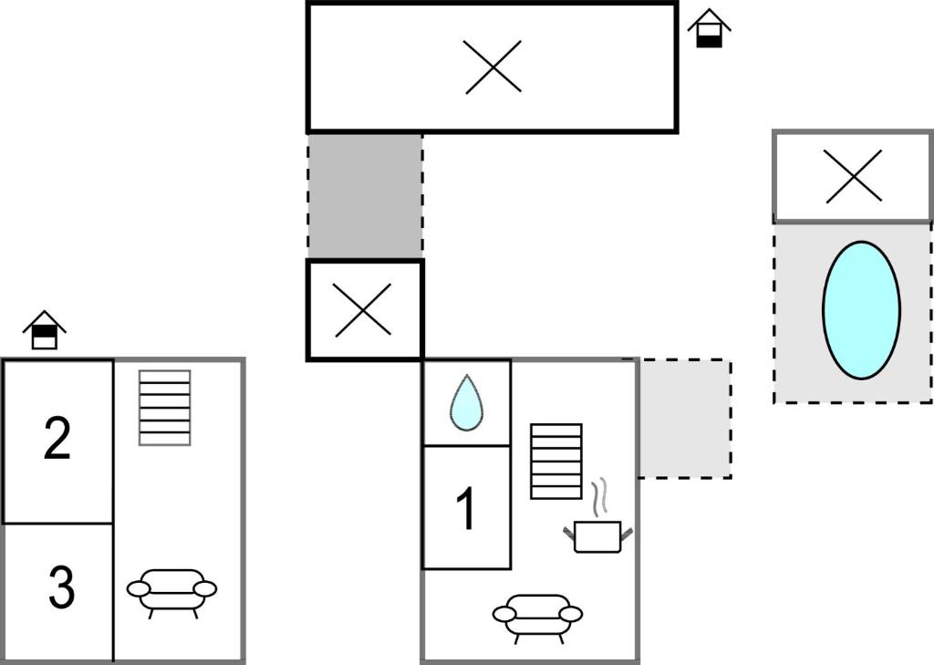 um diagrama de bloco de uma casa em 3 Bedroom Cozy Home In Klanac em Klanac