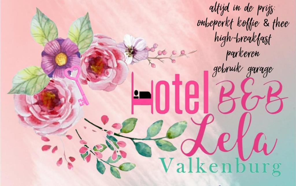 een poster voor een meisjesconcert met bloemen bij Hotel B&B LeLa in Valkenburg