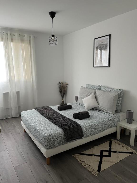 Postelja oz. postelje v sobi nastanitve Appartement rénové - Vandoeuvre Lès Nancy