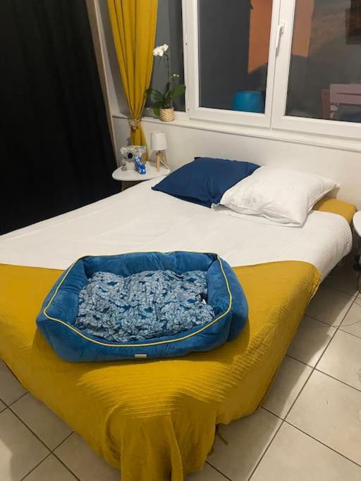 Cama ou camas em um quarto em Chaleureux appartement terrasse