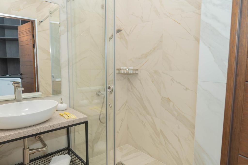 Koupelna v ubytování Gastello hotel