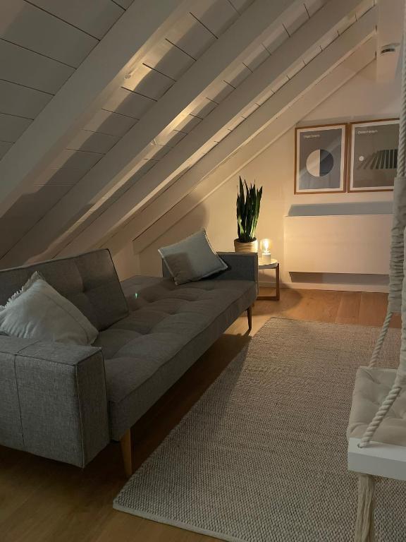 Posezení v ubytování Gemütliches Loft