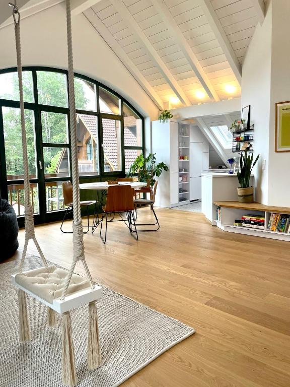 Posezení v ubytování Gemütliches Loft