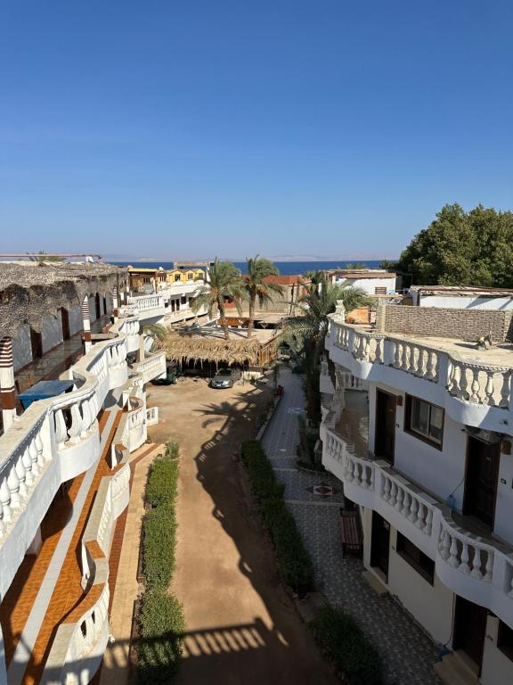 arial view of the courtyard of a building at Seven Heaven Hotel And Diving Center in Dahab