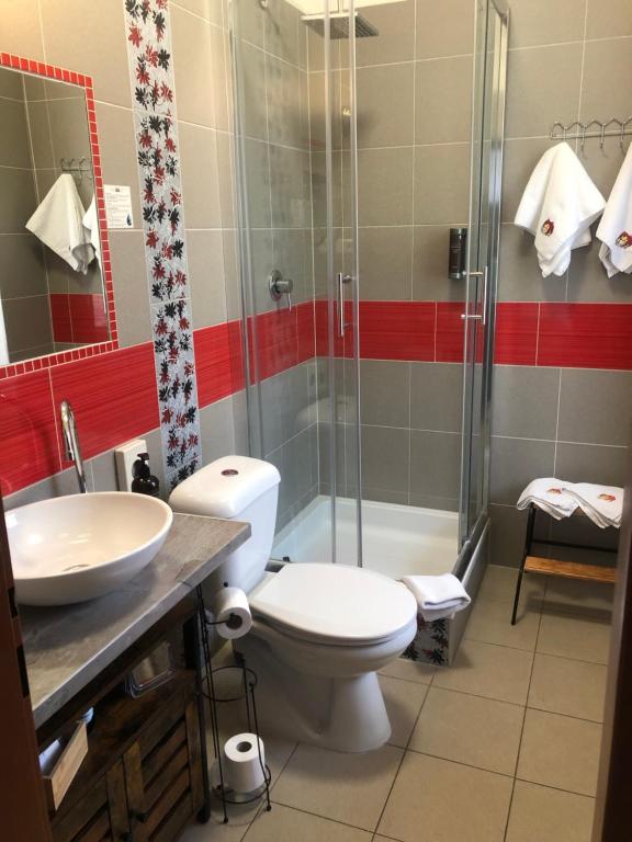Koupelna v ubytování Penzion U Kašpara