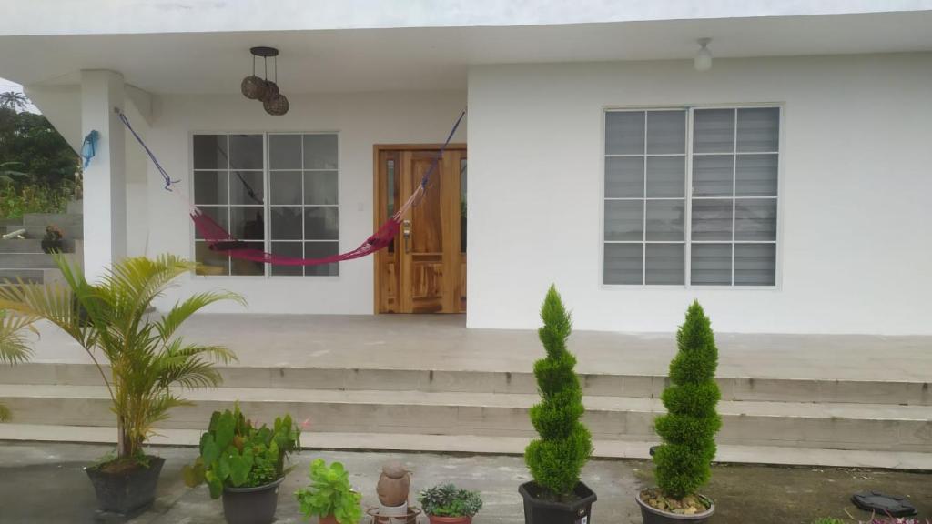 una casa con algunas plantas delante de una puerta en Un Lugar para soñar en La Maná