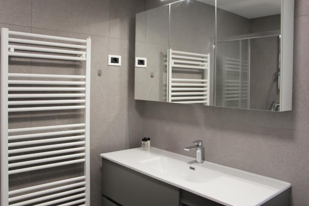 克拉尼斯卡戈拉Apartment Simona的浴室里有洗手池和镜子