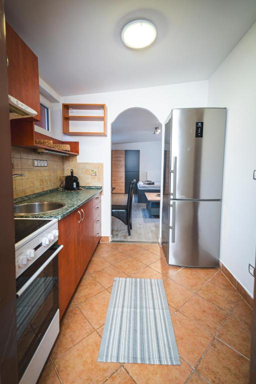 Kuchyň nebo kuchyňský kout v ubytování Apartmány v Podzámčí