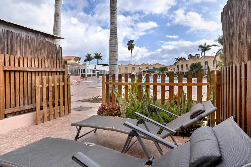 Balkón nebo terasa v ubytování Bungalow Green Oasis