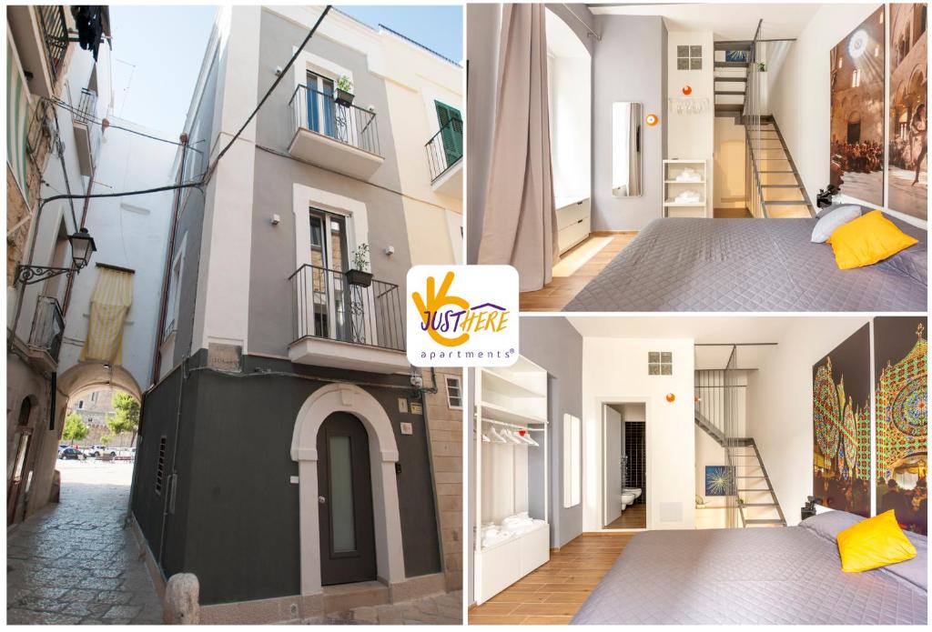 kolaż trzech zdjęć budynku w obiekcie Just Here apartments - Lascia Fare a Dio w mieście Bari