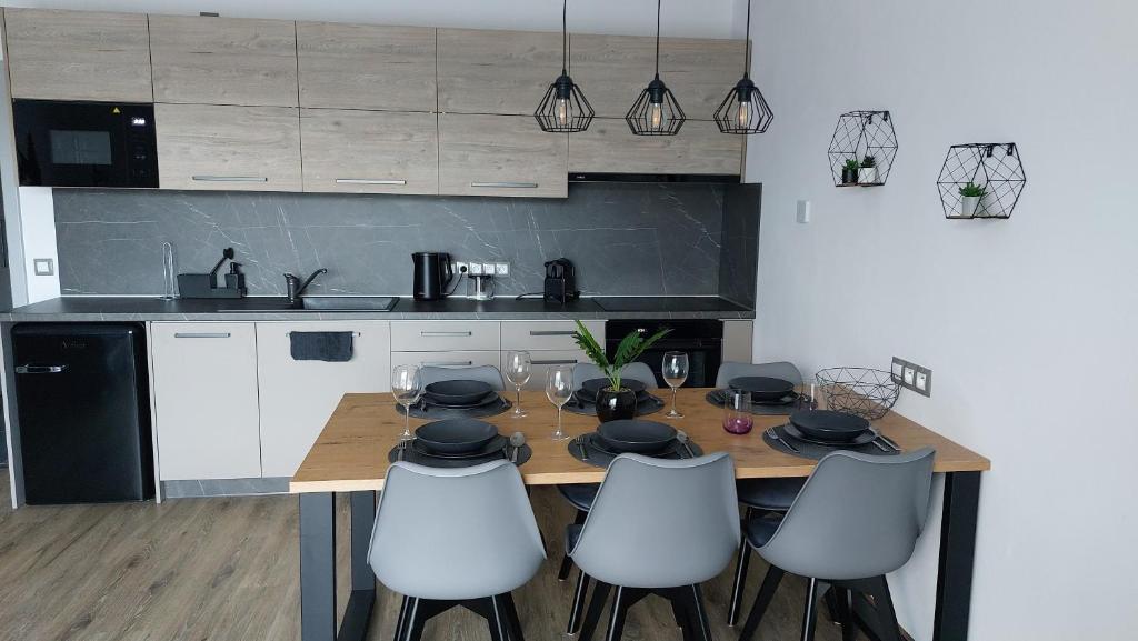 Kuchyň nebo kuchyňský kout v ubytování Apartmán Dorotka