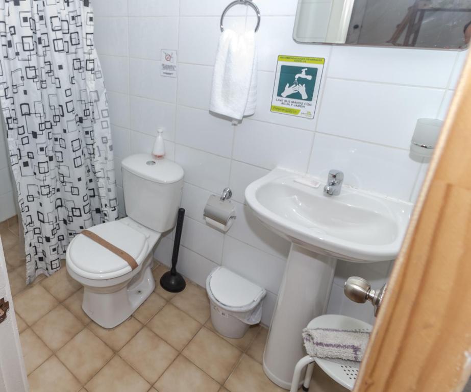 Koupelna v ubytování Apart Hotel Antu de Villarrica
