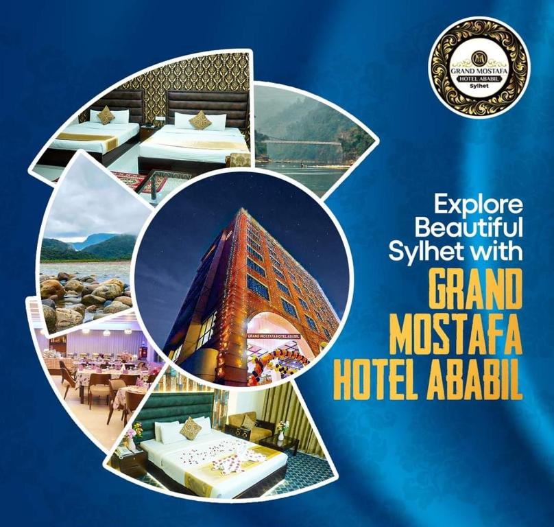 un collage de fotos de un hotel en Grand Mostafa Hotel Ababil, en Sylhet