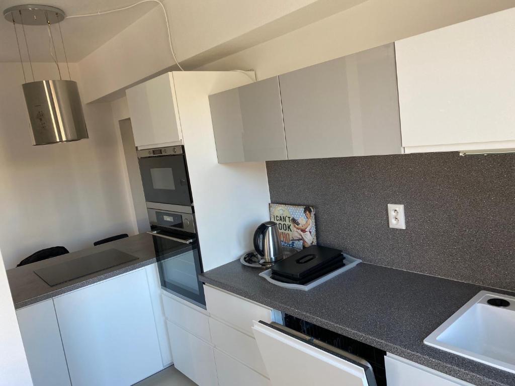 Kuchyň nebo kuchyňský kout v ubytování Apartmán "DUNAJ" private parking - klimatizácia