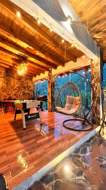 Posezení v ubytování Cabaña Luna Encantada