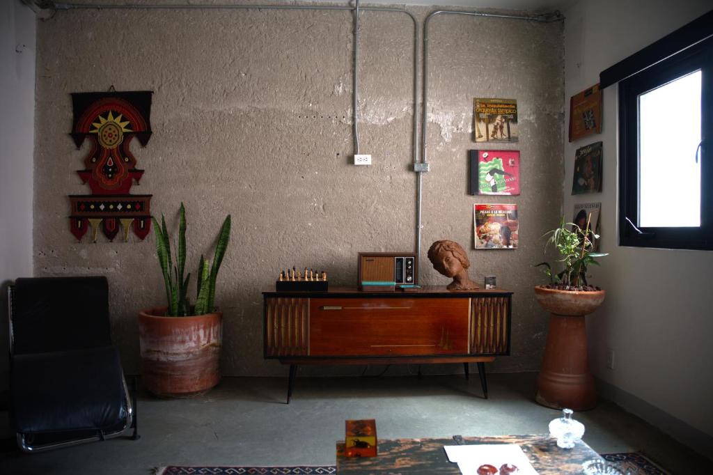 TV a/nebo společenská místnost v ubytování Hotel Boutique Lafayette Tijuana