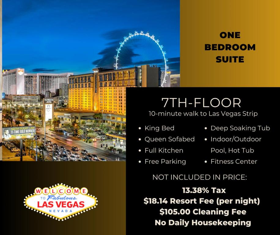Ultimate Las Vegas Getaway One Bedroom Suite with Balcony, Kitchen, Gym, Pool & Free Parking photo