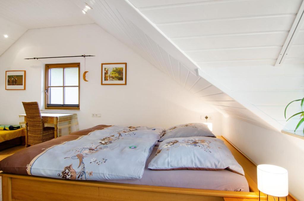 Postel nebo postele na pokoji v ubytování Ferienhaus Reis