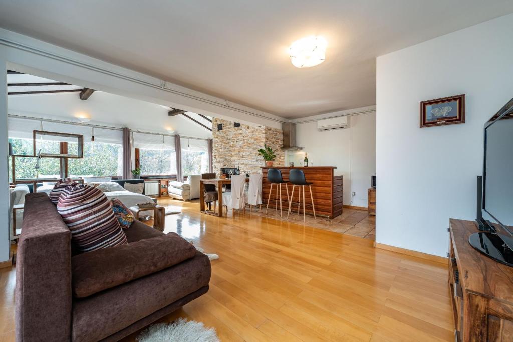 Televízia a/alebo spoločenská miestnosť v ubytovaní B&B Villa Sumrak Plitvica