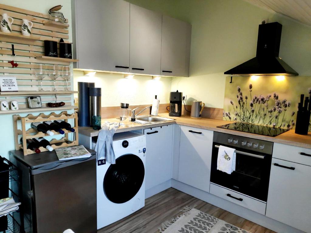 Kuchyň nebo kuchyňský kout v ubytování Ferienwohnung Weingarten