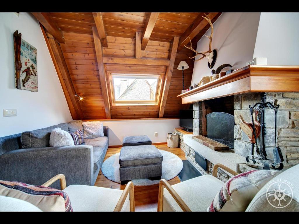 Posezení v ubytování CASA REINA de Alma de Nieve