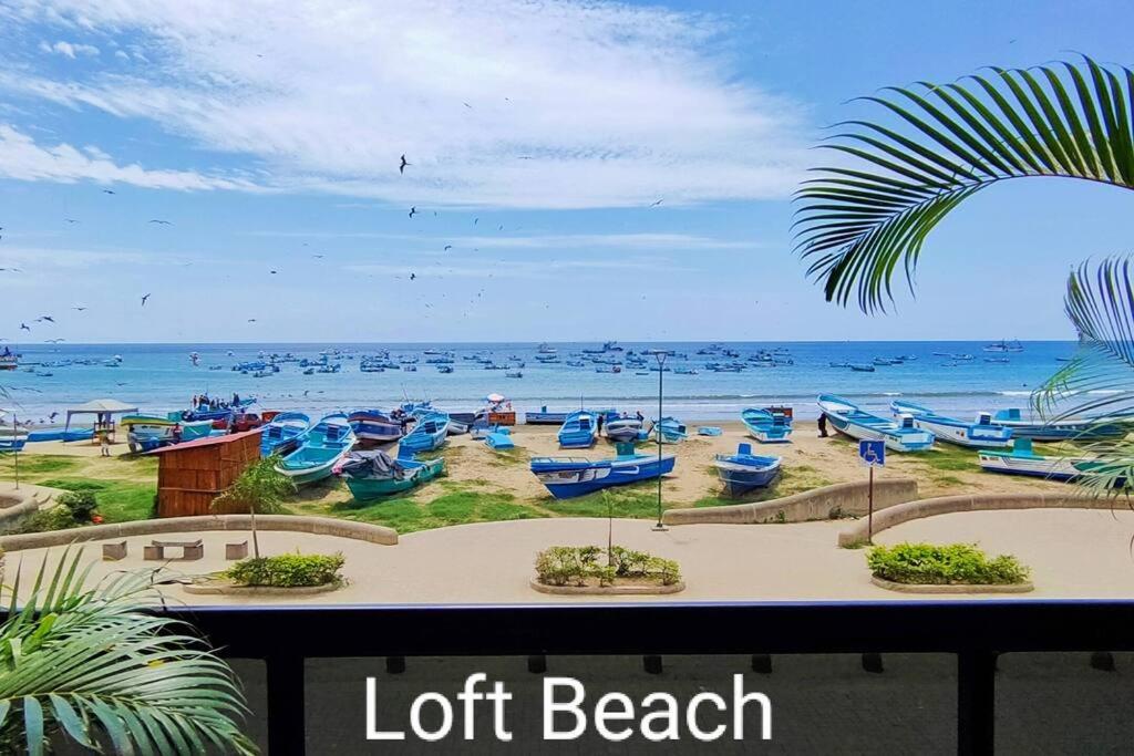 洛佩斯港的住宿－LOFT BEACH 100m2 private apartment，沙滩上的小船景色