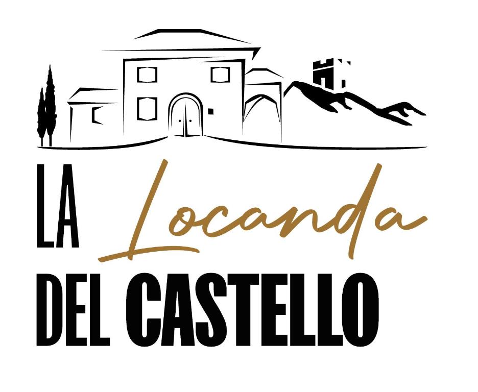 a landmarks of la decembera del castoria with lettering and text illustration at La Locanda Del Castello 