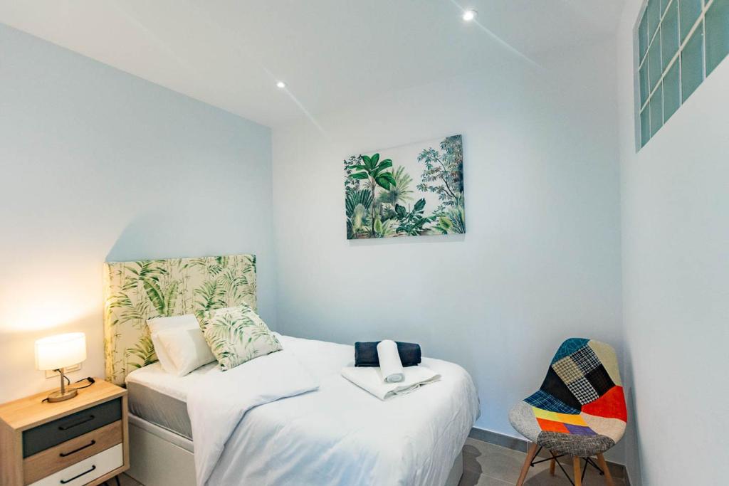 Postel nebo postele na pokoji v ubytování Modern Apartment in Cómpeta I