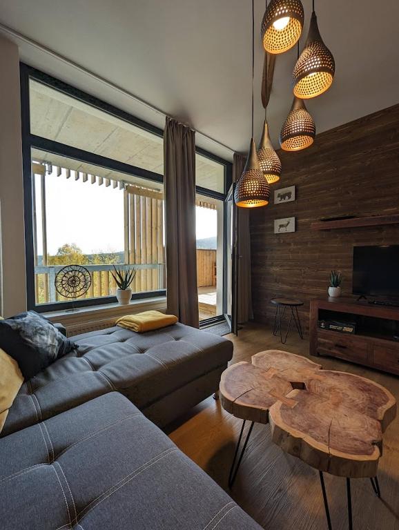 Posezení v ubytování Zadov - Apartmán Srdce Šumavy