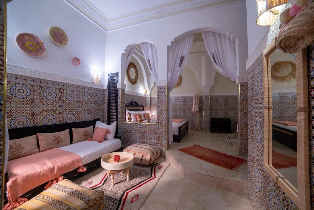 Posezení v ubytování Riad Arabesque