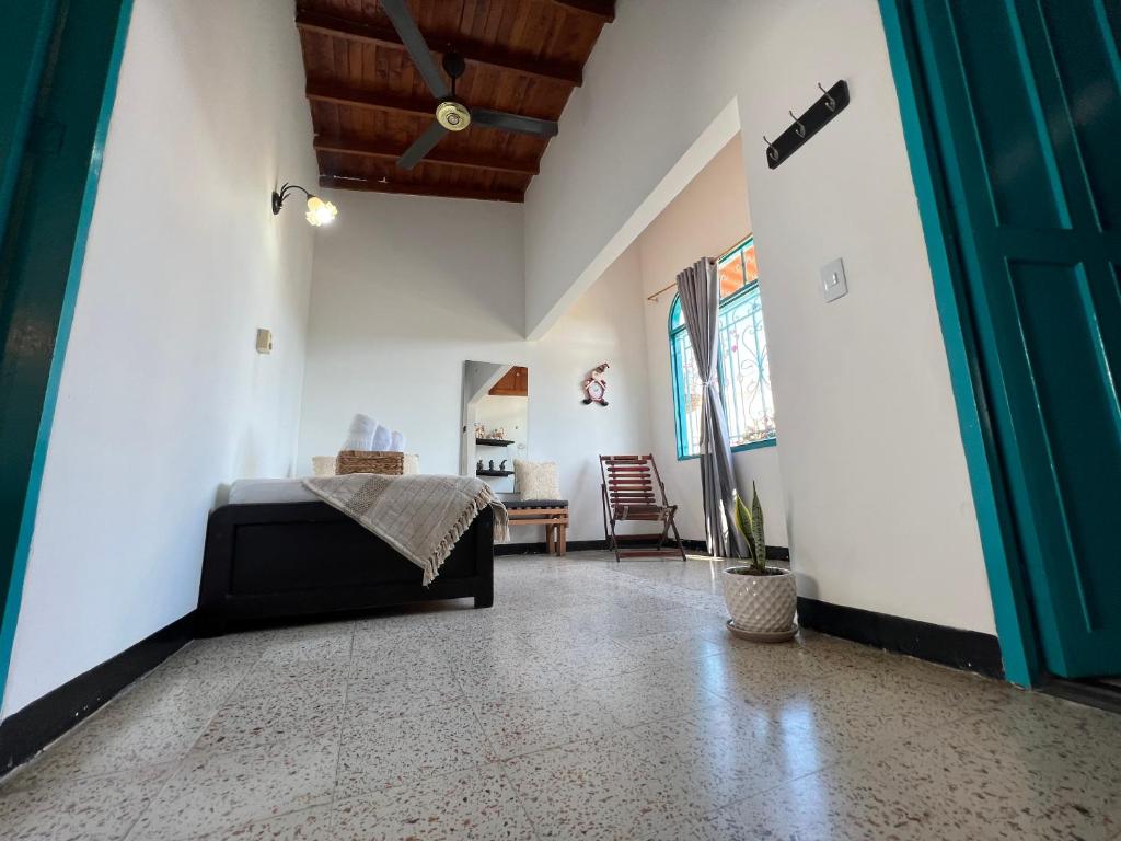 Posezení v ubytování Cabaña La Aldea - Santorini Colombiano
